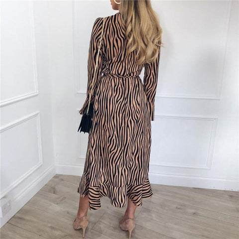 Long Summer Dress Zebra Print
