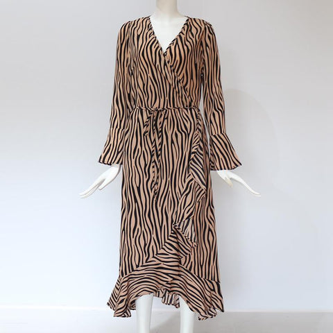 Long Summer Dress Zebra Print