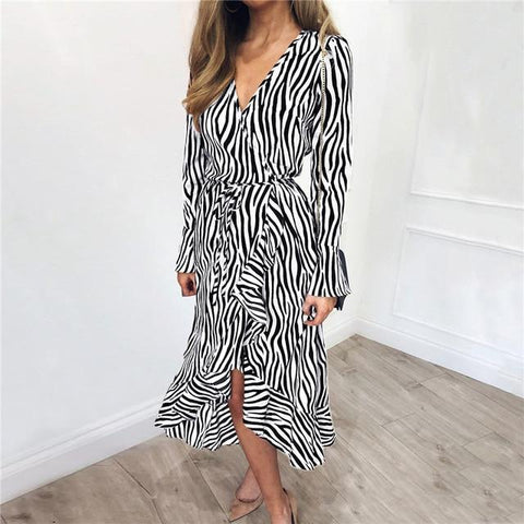 Long Summer Dress Zebra Print